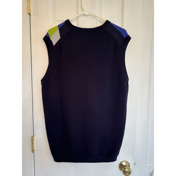 Adidas Men’s Performance Golf Graphic Sweater Vest Blue Green Size Large‎ - Picture 7 of 15